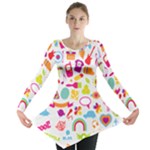 hipster kawaii  Long Sleeve Tunic 