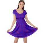 Purple Pilick2 Cap Sleeve Dress
