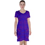 Purple Pilick2 Short Sleeve Nightdress