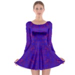 Purple Pilick2 Long Sleeve Skater Dress