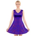 Purple Pilick2 V-Neck Sleeveless Dress
