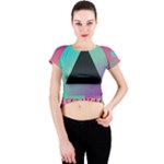 Vaporwave Aesthetic Crew Neck Crop Top