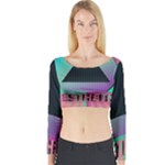 Vaporwave Aesthetic Long Sleeve Crop Top