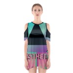 Vaporwave Aesthetic Shoulder Cutout One Piece