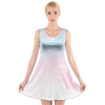 Watercolor Gradient Ombre V-Neck Sleeveless Dress