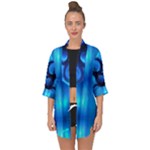 sliding blues Open Front Chiffon Kimono