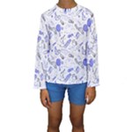 Fathers Day doodle Kids  Long Sleeve Swimwear