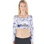 Fathers Day doodle Long Sleeve Crop Top