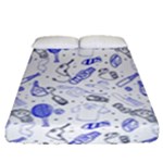 Fathers Day doodle Fitted Sheet (Queen Size)