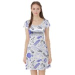 Fathers Day doodle Short Sleeve Skater Dress