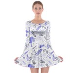 Fathers Day doodle Long Sleeve Skater Dress