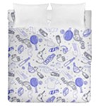 Fathers Day doodle Duvet Cover Double Side (Queen Size)