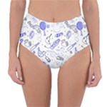 Fathers Day doodle Reversible High-Waist Bikini Bottoms