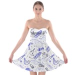 Fathers Day doodle Strapless Bra Top Dress