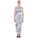 Fathers Day doodle Fitted Maxi Dress