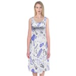Fathers Day doodle Midi Sleeveless Dress