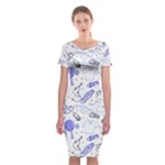 Fathers Day doodle Classic Short Sleeve Midi Dress
