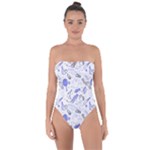 Fathers Day doodle Tie Back One Piece Swimsuit