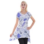 Fathers Day doodle Short Sleeve Side Drop Tunic