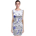 Fathers Day doodle Sleeveless Velvet Midi Dress