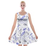 Fathers Day doodle Velvet Skater Dress