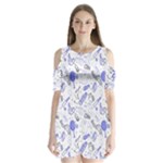 Fathers Day doodle Shoulder Cutout Velvet One Piece