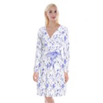 Fathers Day doodle Long Sleeve Velvet Front Wrap Dress