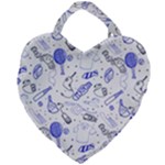 Fathers Day doodle Giant Heart Shaped Tote