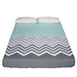 chevron teal grey Fitted Sheet (California King Size)