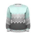 chevron teal grey Women s Sweatshirt