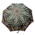 Succulent Green Pink Rosettes Folding Umbrellas