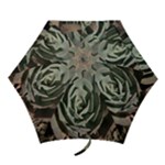 Succulent Green Pink Rosettes Mini Folding Umbrellas