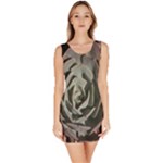 Succulent Green Pink Rosettes Bodycon Dress
