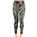 Succulent Green Pink Rosettes Leggings 
