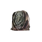 Succulent Green Pink Rosettes Drawstring Pouches (Small) 