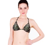 Succulent Green Pink Rosettes Bikini Top