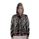Succulent Green Pink Rosettes Hooded Windbreaker (Women)