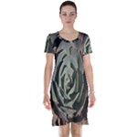 Succulent Green Pink Rosettes Short Sleeve Nightdress