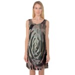 Succulent Green Pink Rosettes Sleeveless Satin Nightdress