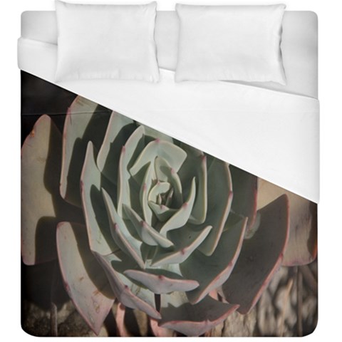 Succulent Green Pink Rosettes Duvet Cover (King Size) from ArtsNow.com