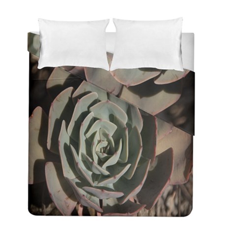 Succulent Green Pink Rosettes Duvet Cover Double Side (Full/ Double Size) from ArtsNow.com
