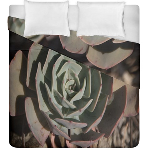 Succulent Green Pink Rosettes Duvet Cover Double Side (King Size) from ArtsNow.com