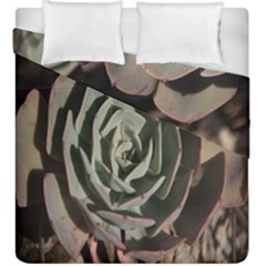 Succulent Green Pink Rosettes Duvet Cover Double Side (King Size) from ArtsNow.com