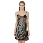 Succulent Green Pink Rosettes Satin Night Slip