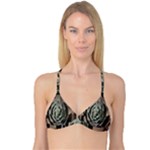 Succulent Green Pink Rosettes Reversible Tri Bikini Top