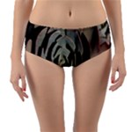 Succulent Green Pink Rosettes Reversible Mid-Waist Bikini Bottoms