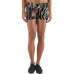 Succulent Green Pink Rosettes Yoga Shorts