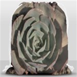 Succulent Green Pink Rosettes Drawstring Bag (Large)