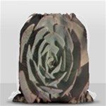 Succulent Green Pink Rosettes Drawstring Bag (Small)