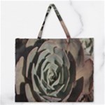 Succulent Green Pink Rosettes Zipper Large Tote Bag